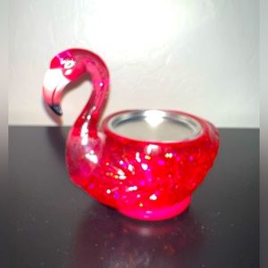 NWT—Bath and Body Works Flamingo Lighted Glitter Candle Holder.
